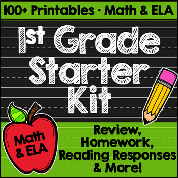 Preview of First Grade Back to School Printables: Math & ELA