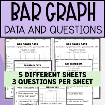 Preview of First Grade Bar Graph Data Worksheets