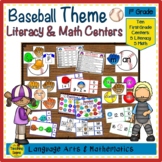 First Grade Baseball Themed Literacy & Math Centers & Activities
