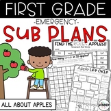 First Grade Emergency Sub Plans September Apples | NO PREP
