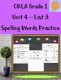 First Grade CKLA Spelling Words Practice - Unit 4 List 3
