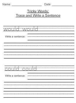 Preview of First Grade: CKLA Tricky Word Trace