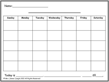 First Grade Calendar Companion by Jennifer James | TpT