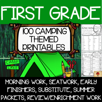 Preview of First Grade Camping Themed Worksheets {100 Standards Aligned Printables}
