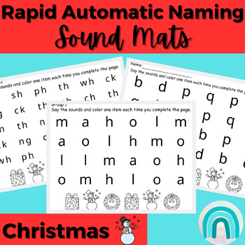 Preview of First Grade Christmas Rapid Automatic Naming Letter-Sound Correspondence Fluency