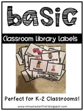 First Grade Classroom Library Labels: Basic Edition
