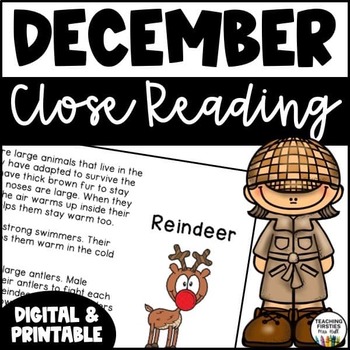 Preview of First Grade Close Reading For December - NO PREP!