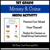 Coin Value Menu Game - First Grade Diner Themed Activity -
