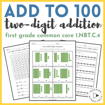 Preview of Add Within 100 Worksheets - 2-Digit Addition Packet - 1st Grade 2nd Grade