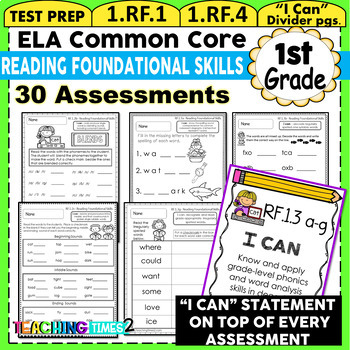 Preview of First Grade Common Core ELA Assessments- Reading Foundational Skills