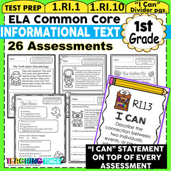Preview of First Grade Common Core ELA Assessments- Reading Informational Text