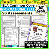 First Grade Common Core ELA Assessments- Reading Informati