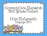 First Grade Common Core ELA Standards Posters-Owl Theme