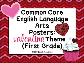 Preview of Valentine's Day First Grade Common Core ELA Standards Posters