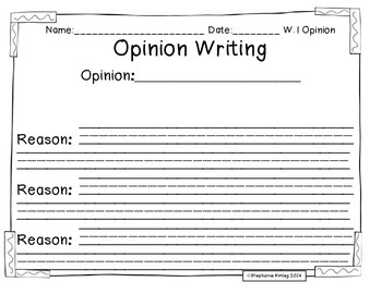 Common Core - Fact and Opinion Writing by Stephanie Kinley Ruffner