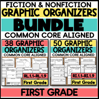 Preview of First Grade Common Core Graphic Organizers Fiction and Nonfiction Texts
