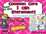 First Grade I Can Statements | Bright Colors Theme