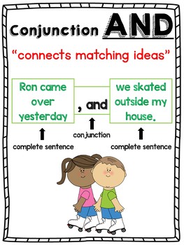 Conjunction Anchor Chart First Grade