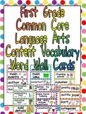 First Grade Common Core Language Arts Vocabulary Word Wall