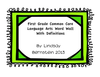 Preview of First Grade Common Core Language Arts Word Wall