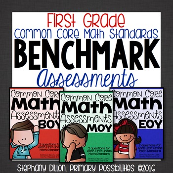 Preview of First Grade Common Core Math Assessments- Benchmark Assessment Bundle