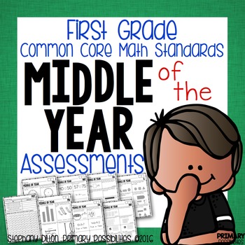 Preview of First Grade Common Core Math Assessments- MOY (Middle of Year) Assessment