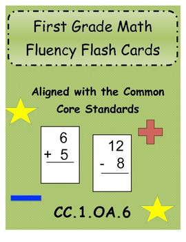 Preview of First Grade Common Core Math Fluency Flash Cards (CC.1.OA.6)