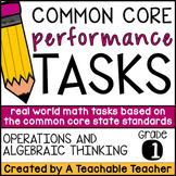 1st Grade Operations and Algebraic Thinking Math Performance Tasks Word Problems