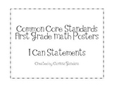 First Grade Common Core Math Standards Posters-Plain