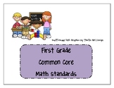 First Grade Common Core Math Standards