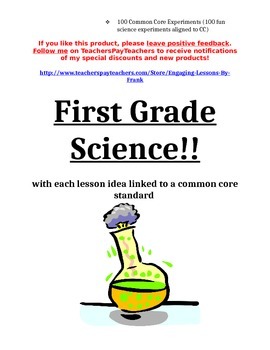 Preview of First Grade Common Core Science Lessons and Experiments (8 Lesson Sample)