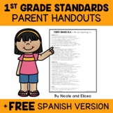 First Grade Common Core Standards Parent Handouts + FREE Spanish