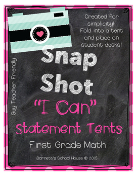 Preview of I Can Statement Posters First Grade CC Math {I Can Statement Desk Signs}