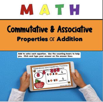 Preview of First Grade Commutative and Associative Properties of Addition - Google Slides