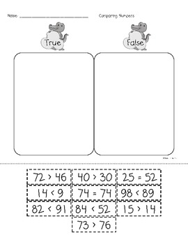 greater than less than equal to objects worksheet