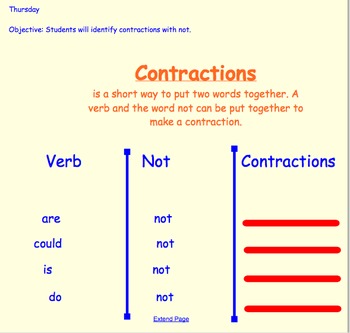 Preview of First Grade Contractions/Comparative Endings
