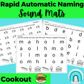 Preview of First Grade Cookout Rapid Automatic Naming Letter-Sound Correspondence Fluency