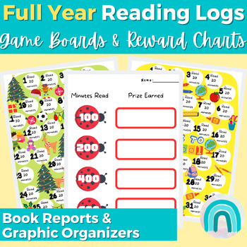 Preview of First Grade Daily Reading Log for Full Year Bundle