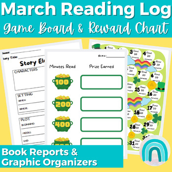 Preview of First Grade Daily Reading Log for March