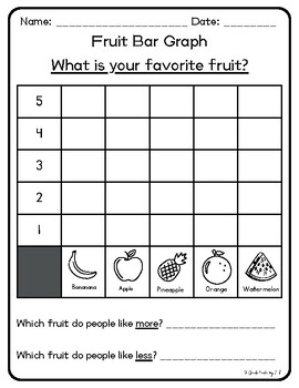 Preview of First Grade Data - Bar Graph, Tally Chart and Picture Graph - Free Resource!