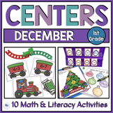 December Math And Literacy Centers For Kindergarten First Grade
