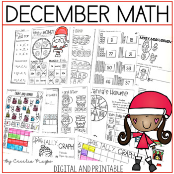 Preview of First Grade December Math Christmas Math