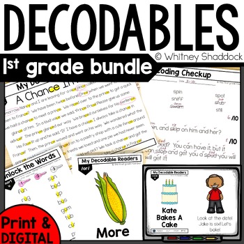 Preview of Decodable Readers & Decodable Reading Passages: First Grade Reading Intervention