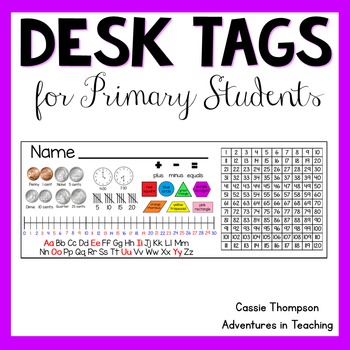 Desk Tags For Primary Students By Cassie Thompson Tpt