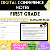 First Grade Digital Conference Notes: Reading Writing Math Standards Google Form
