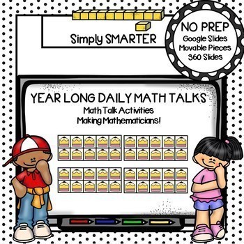Preview of First Grade Digital Daily Math Talks For GOOGLE SLIDES Year Long Bundle