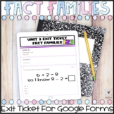 First Grade Digital Exit Tickets - Fact Families