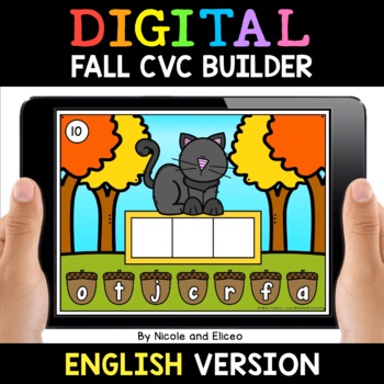 Preview of Fall Digital CVC Word Work Activity for Google Classroom