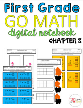 Preview of First Grade Digital Go Math Interactive Notebook Chapter 3