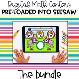 First Grade Digital Math Centers Bundle for Seesaw